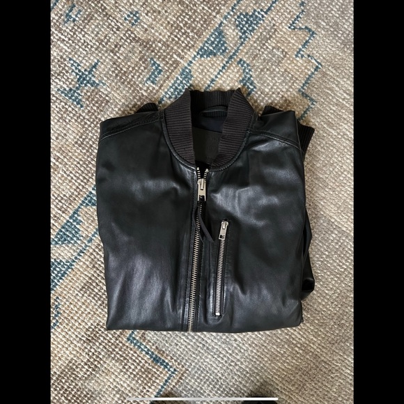 ALL SAINTS $595 LEATHER BOMBER/MOTO JACKET S - Picture 4 of 6